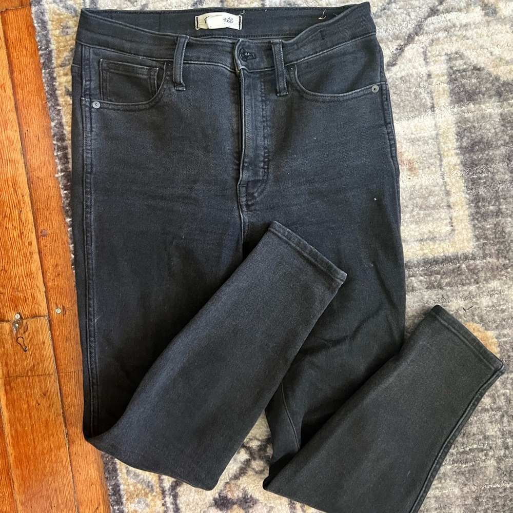 Madewell 10” High Rise Black Skinny Jeans